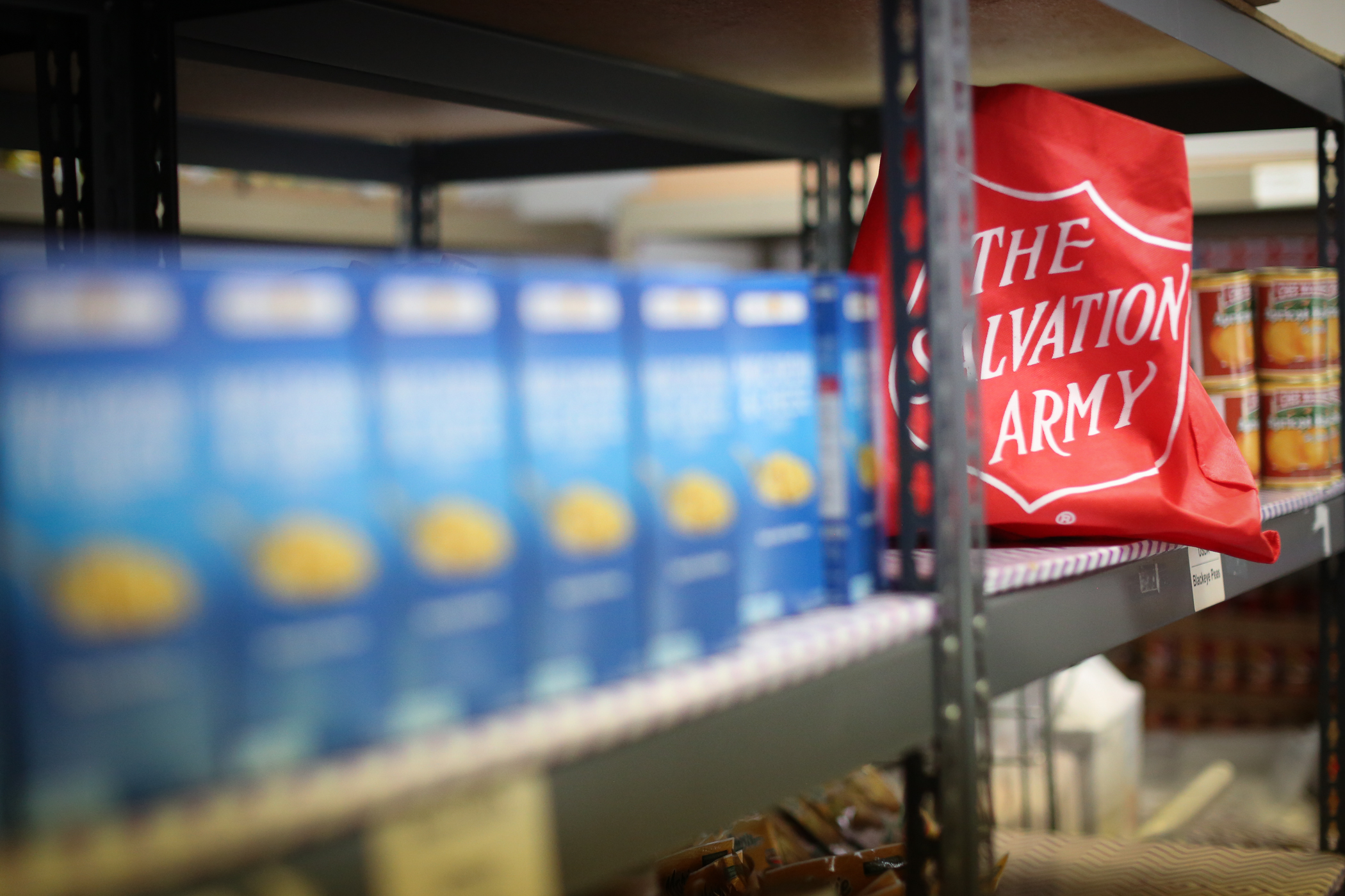 -06-27-19-Pasadena-0430-28 Salvation Army bag on shelf in food pantry